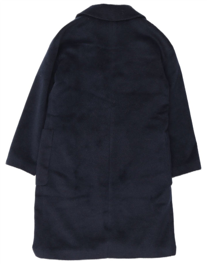Marks & Spencer Womens Overcoat UK 12 Medium Navy Blue Polyester