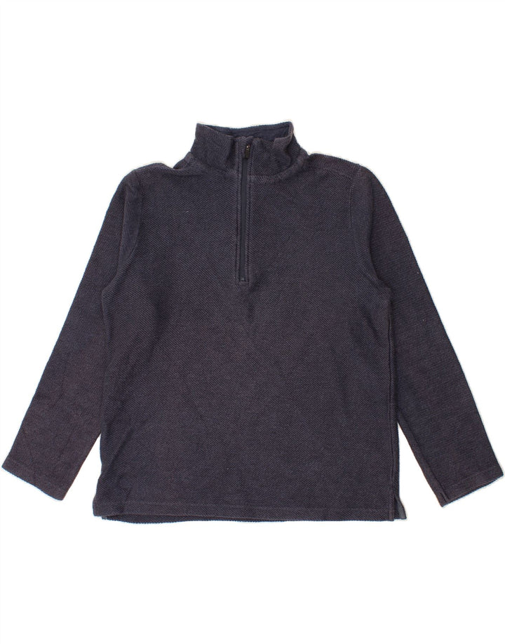 TRESPASS Mens Zip Neck Sweatshirt Jumper Medium Navy Blue Cotton Vintage Trespass and Second-Hand Trespass from Messina Hembry 