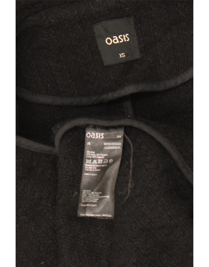 Oasis Damenmantel UK 6 XS Schwarze Wolle