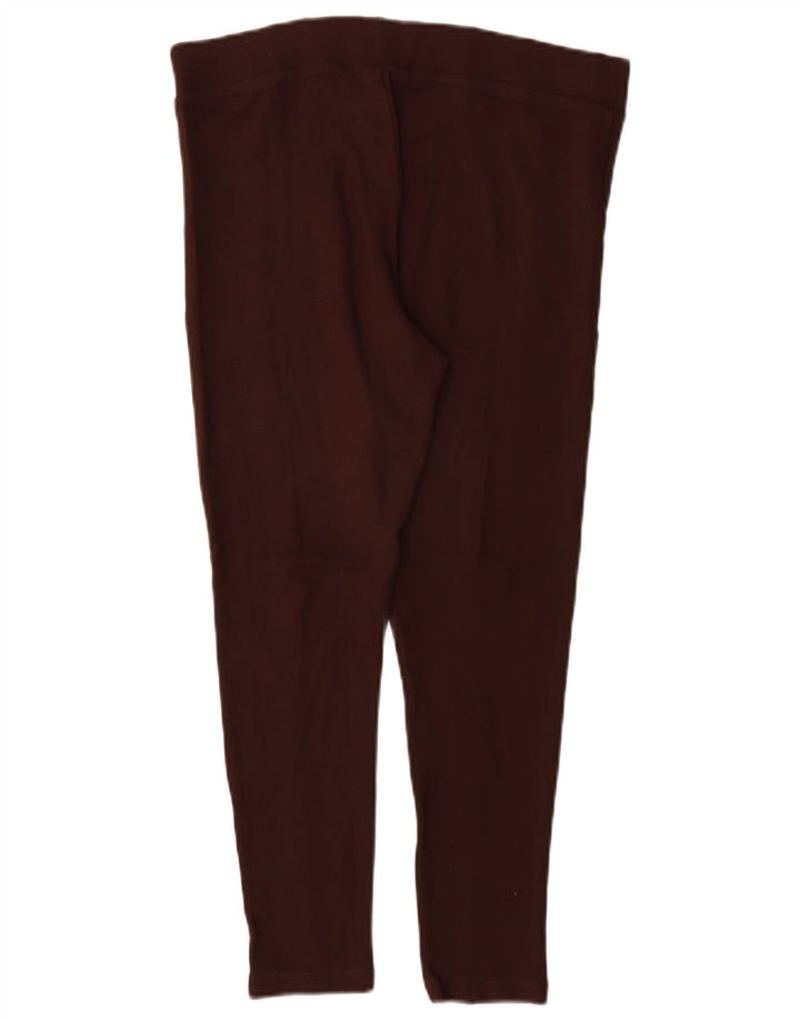 Marks & Spencer Womens Crop Leggings UK 12 Medium Brown Viscose