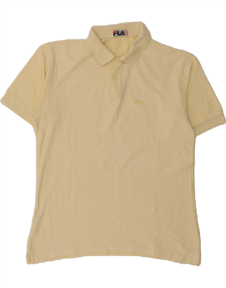 FILA Mens Polo Shirt IT 50 Medium Yellow Cotton Vintage Fila and Second-Hand Fila from Messina Hembry 