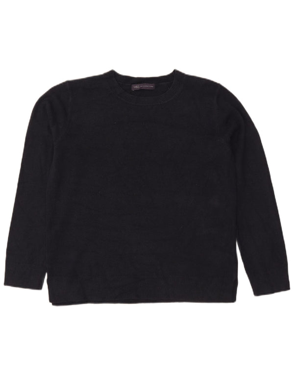 Marks & Spencer Womens Crew Neck Jumper Sweater UK 14 Medium Navy Blue