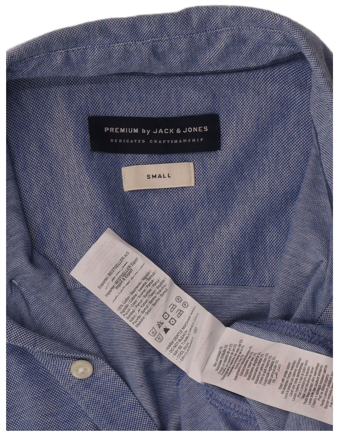 Jack & Jones Mens Shirt Small Blue Cotton