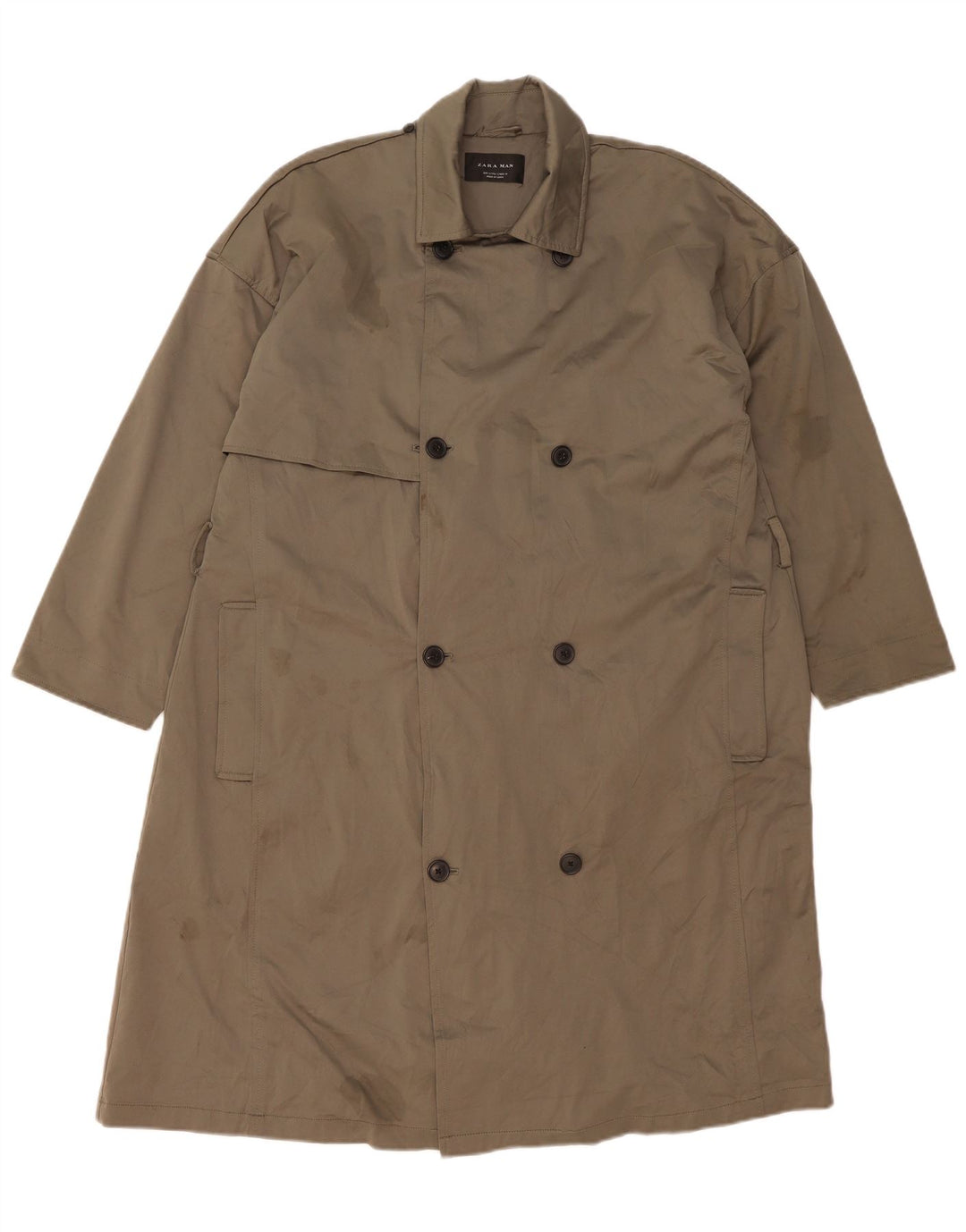 Zara Ανδρική καμπαρντίνα UK 36 Small Khaki Polyester