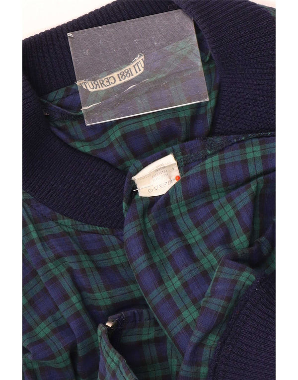 Cerruti 1881 Chaqueta bomber para hombre UK 40 Grande Poliéster a cuadros verdes