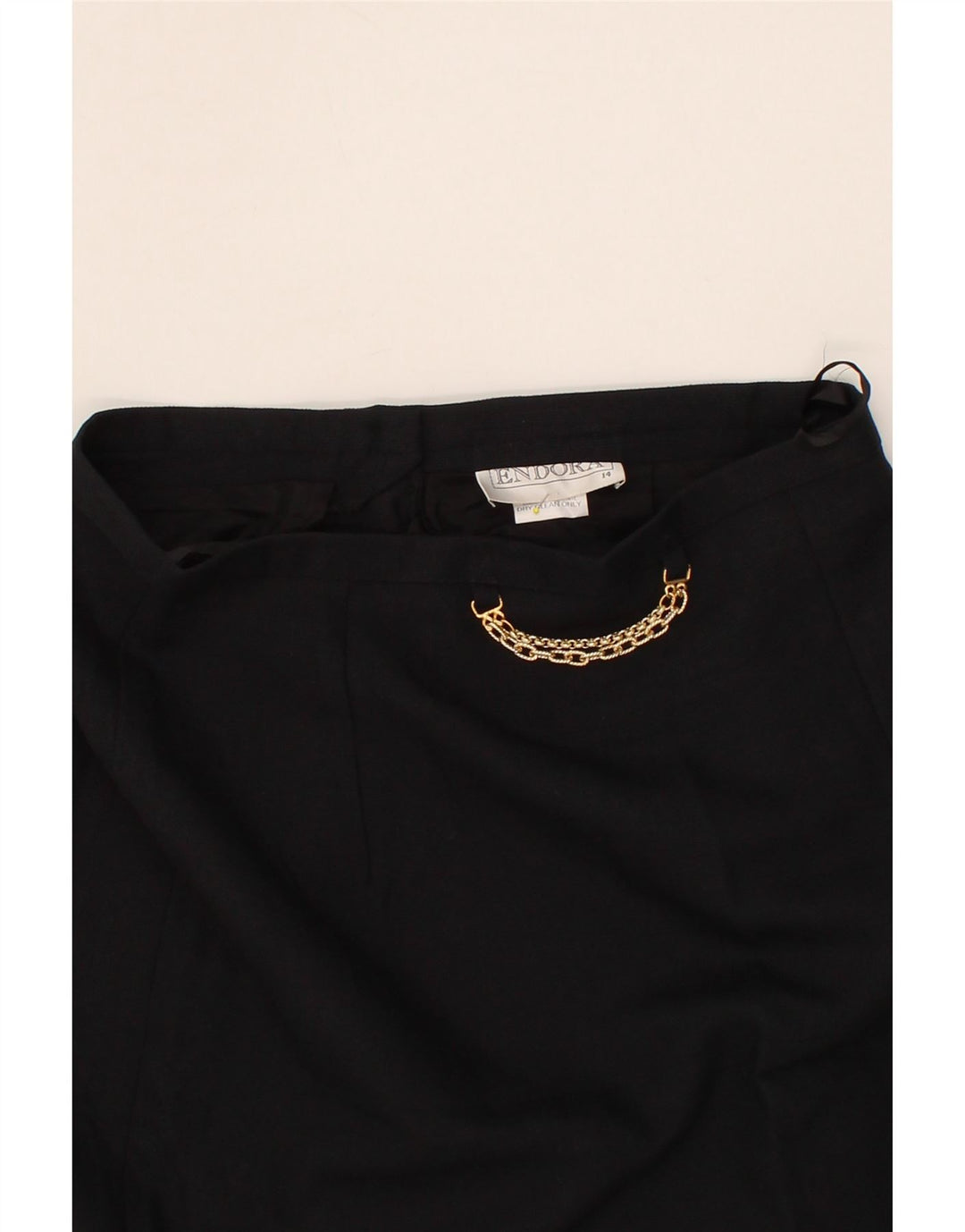 ENDORA Womens Pencil Skirt UK 14 Medium W30  Black Viscose Vintage Endora and Second-Hand Endora from Messina Hembry 