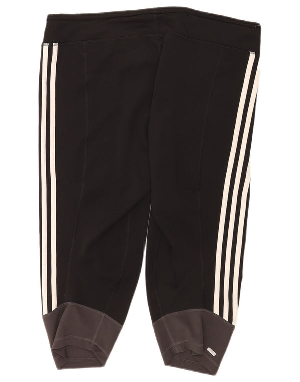 Pantaloncini sportivi Adidas Climalite Bermuda da donna UK 20/22 XL Nero Colourblock