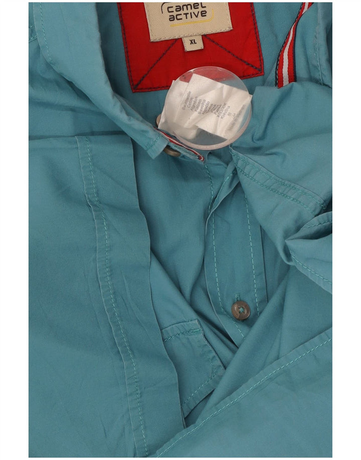 CAMEL ACTIVE Mens Short Sleeve Shirt XL Blue Cotton