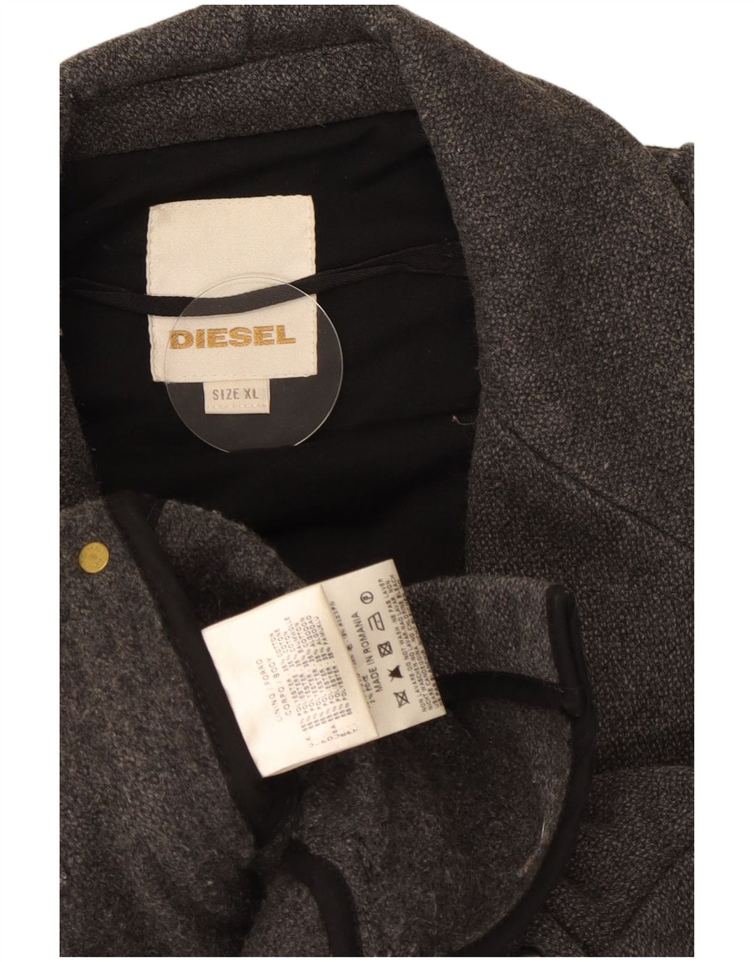 Diesel Mens Military Jacket UK 42 XL Grey Polyester