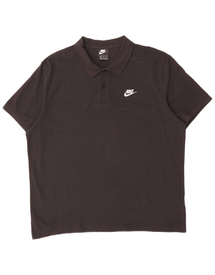 NIKE Mens Polo Shirt XL Black Cotton