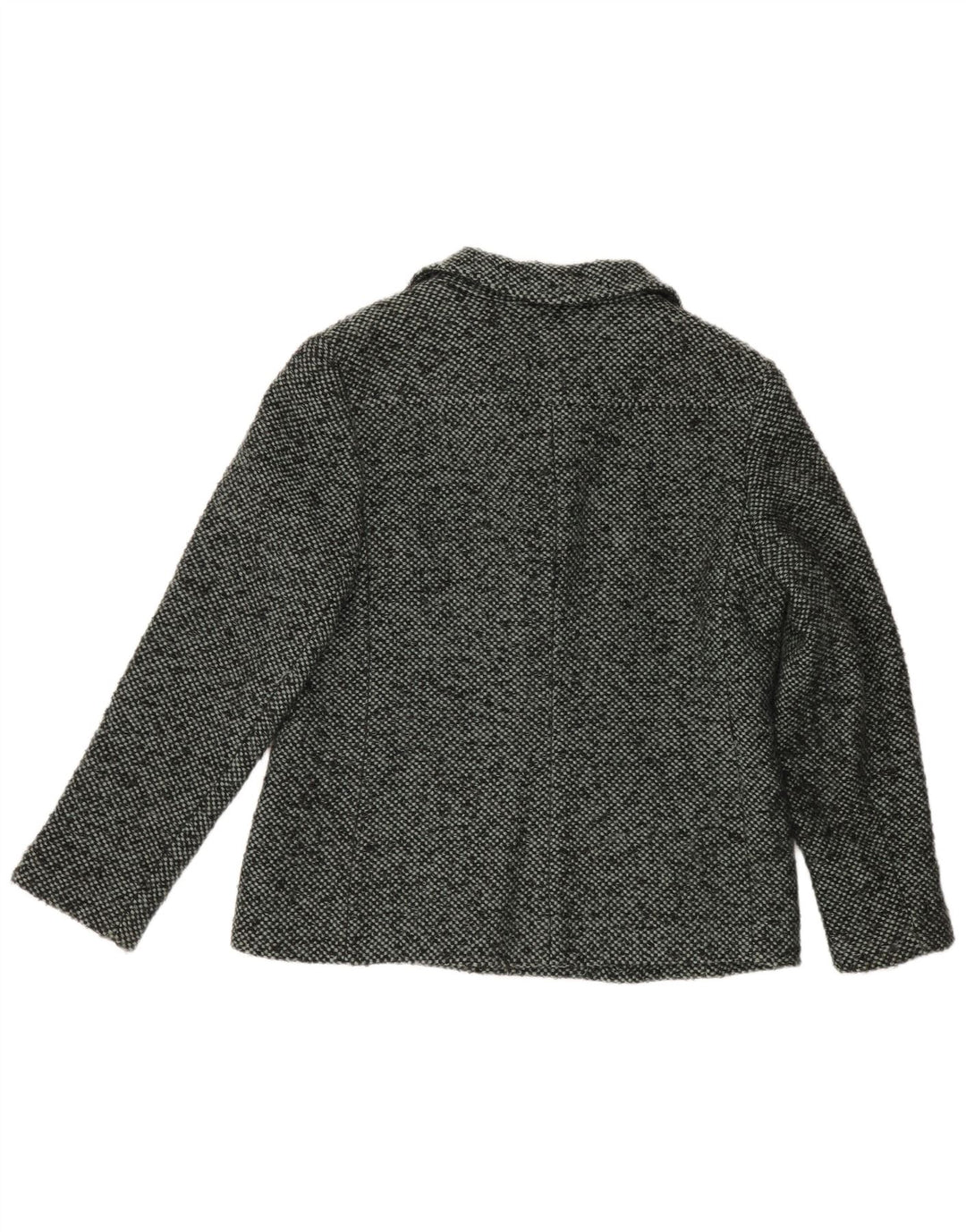 VINTAGE Womens 6 Button Blazer Jacket UK 16 Large Grey Flecked Wool