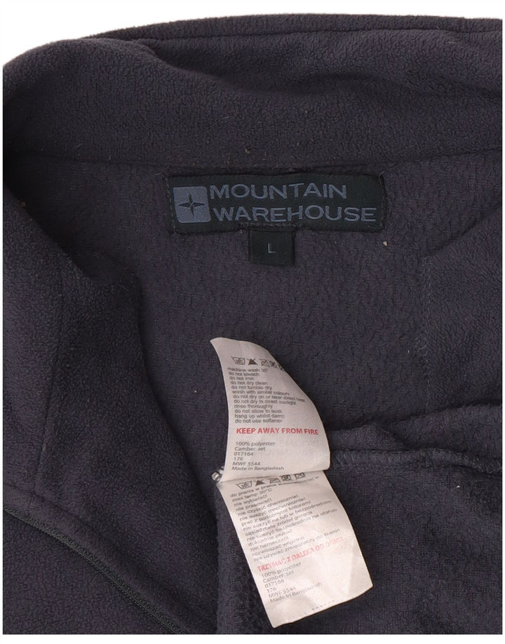 MOUNTAIN WAREHOUSE Mens Zip Neck Fleece Jumper Large Navy Blue Polyester