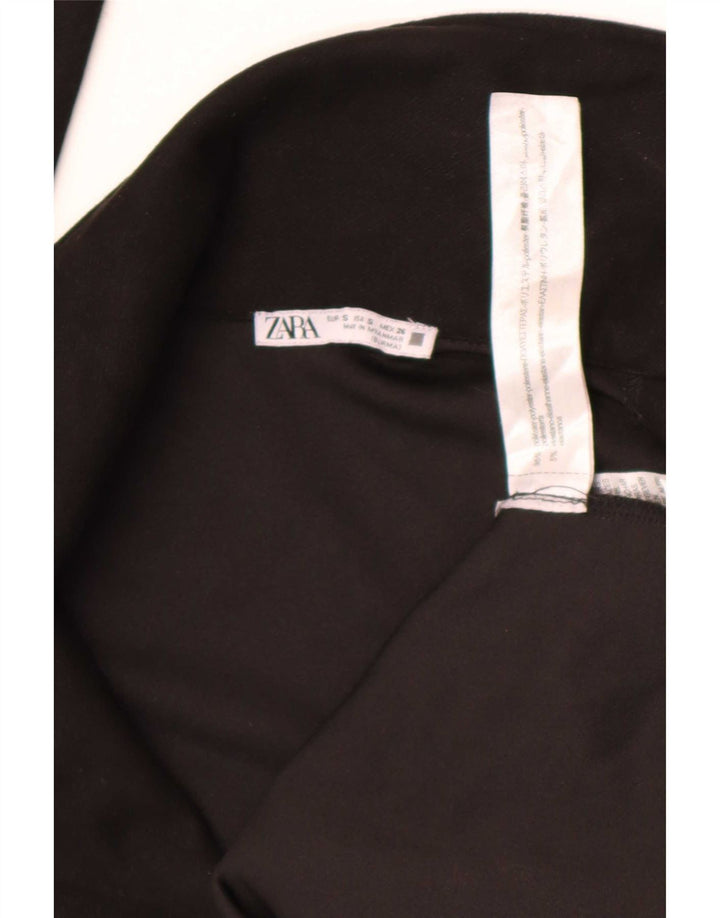 Zara Womens Open Overcoat UK 10 Small Black Polyester