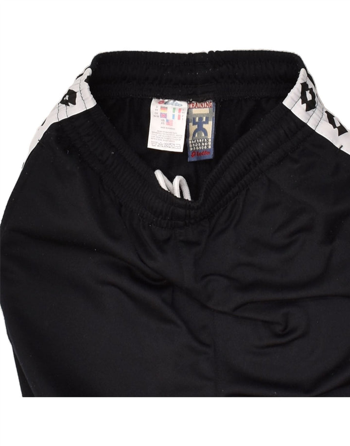 LOTTO Mens Graphic Tracksuit Trousers UK 34/36 Small Black Polyester | Vintage Lotto | Thrift | Second-Hand Lotto | Used Clothing | Messina Hembry 