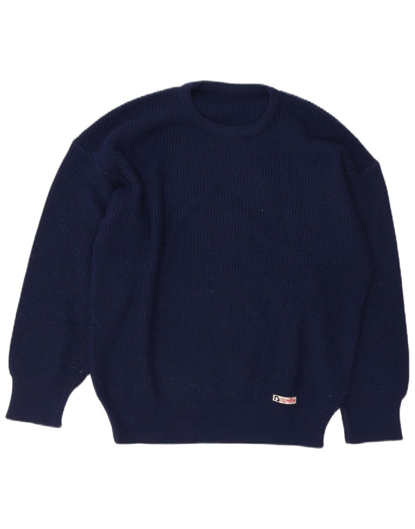 Dolomiten Mens Crew Neck Jumper Sweater IT 48 Medium Navy Blue