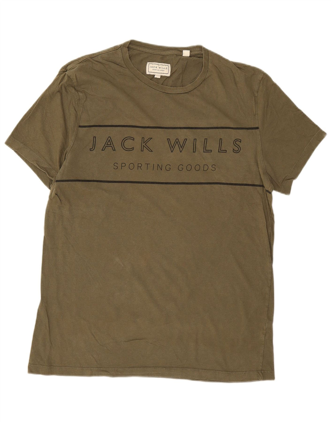 Jack Wills Herre grafisk T-shirt Top Medium Khaki Bomuld