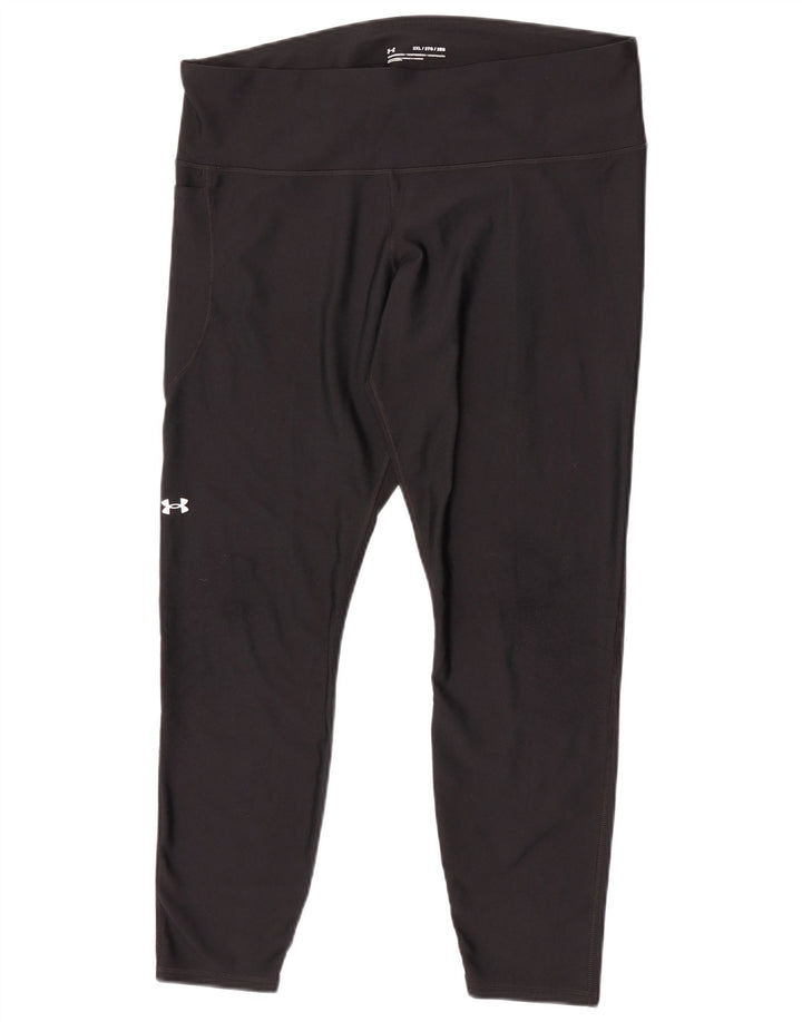 Under Armour Mulheres Capri Leggings UK 20 2XL Poliéster Preto