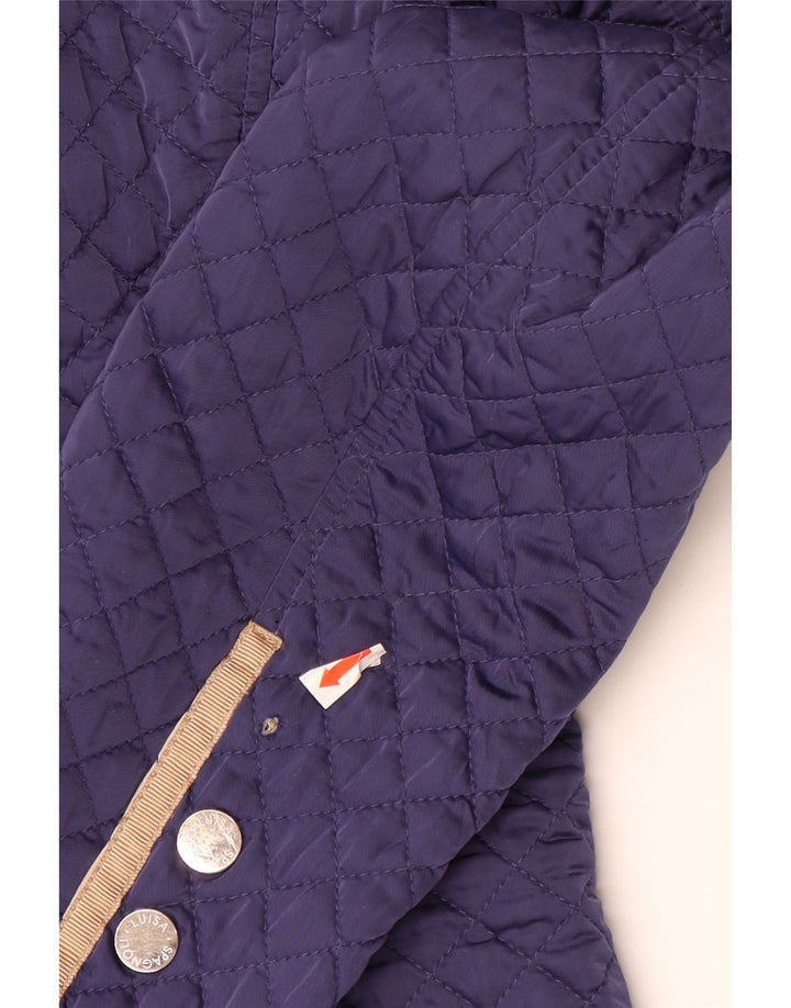 LUISA SPAGNOLI Womens Quilted Jacket UK 10 Small Navy Blue Polyester Vintage Luisa Spagnoli and Second-Hand Luisa Spagnoli from Messina Hembry 
