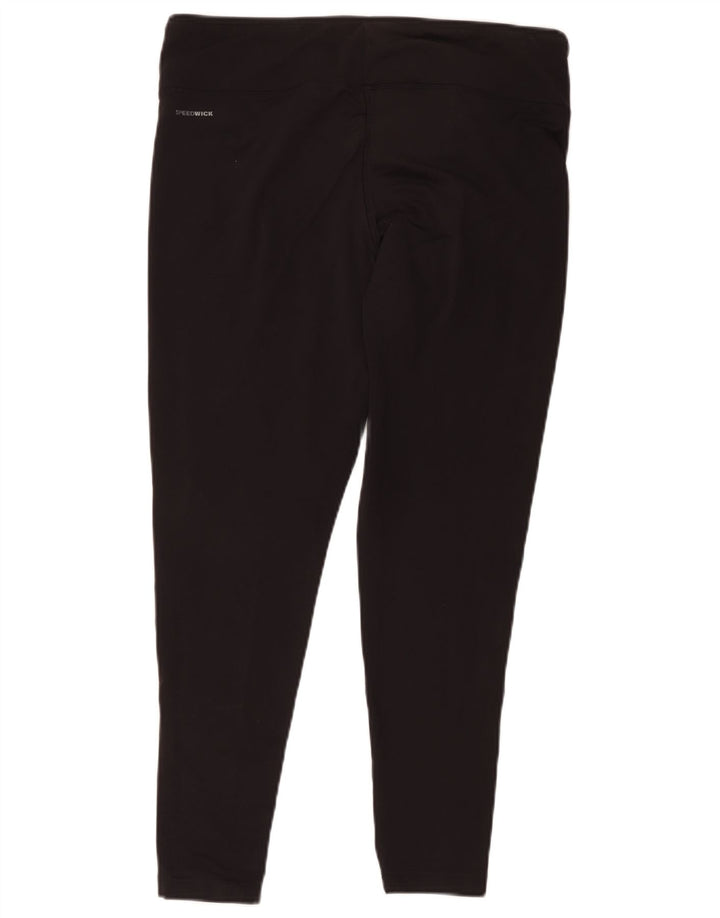 Reebok Dame Leggings UK 20/22 XL Sort Polyester
