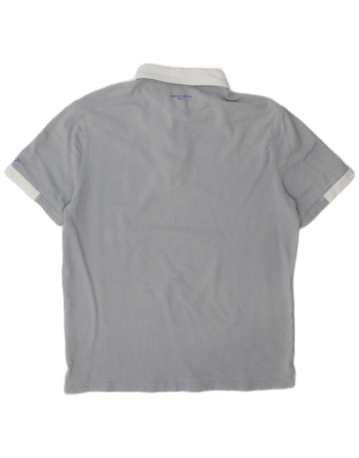 Hackett Mens Golf Polo Shirt Large Grey Cotton