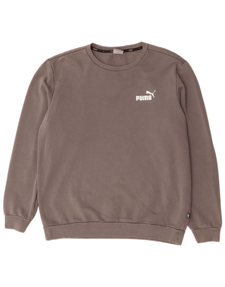 Puma Hombre Sudadera Jumper Grande Gris Algodón