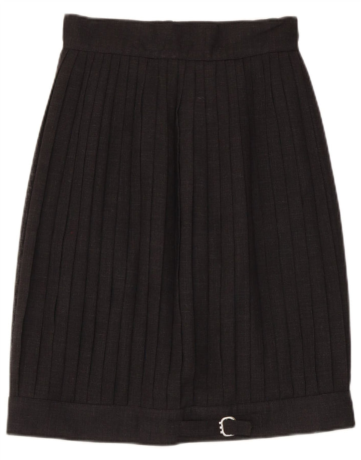 Vintage Womens Pleated Skirt IT 42 Medium W26 Black
