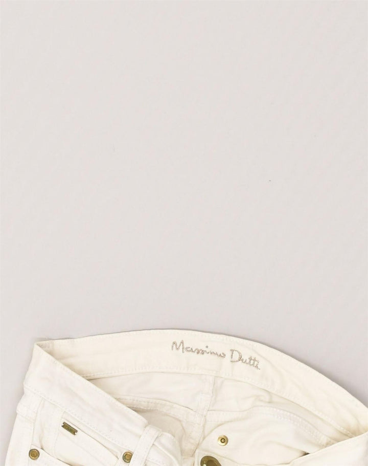 MASSIMO DUTTI Womens Slim Casual Trousers W25 L32 White Cotton | Vintage Massimo Dutti | Thrift | Second-Hand Massimo Dutti | Used Clothing | Messina Hembry 