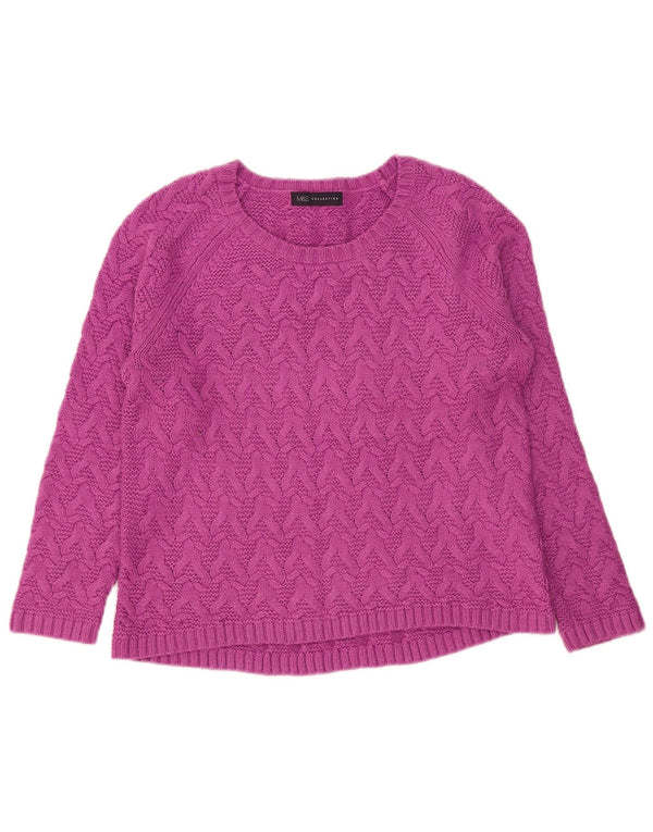 Marks & Spencer Pull col bateau pour femme UK 12 Acrylique violet moyen