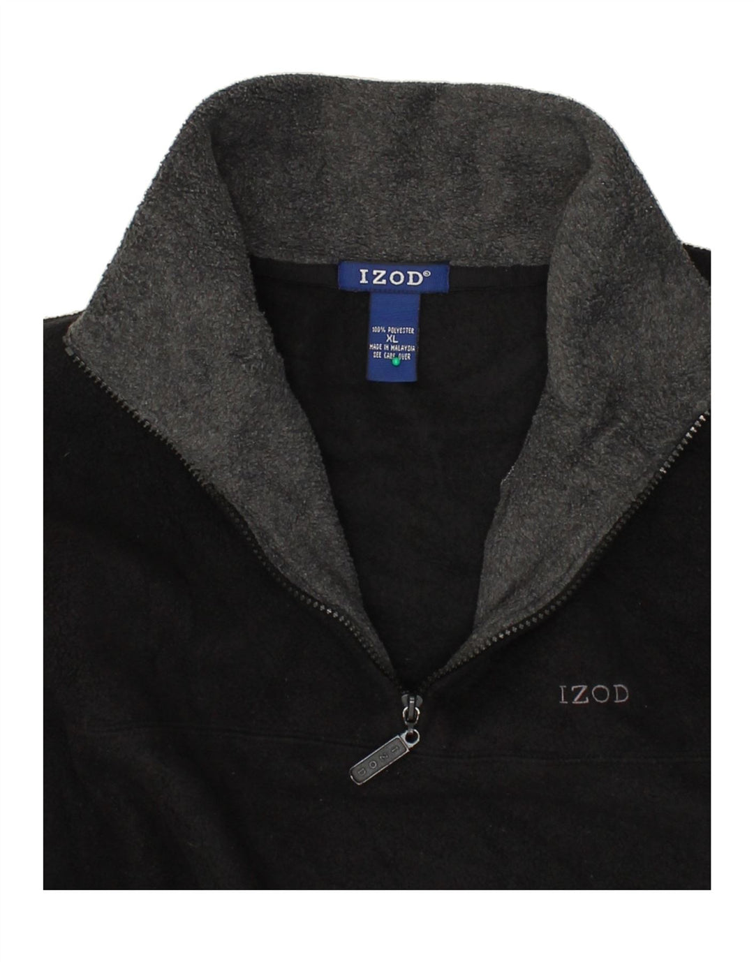 IZOD Mens Zip Neck Fleece Jumper XL Black Vintage Izod and Second-Hand Izod from Messina Hembry 