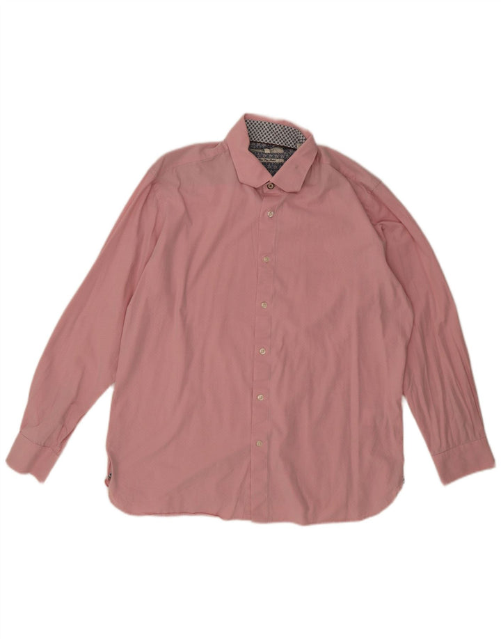 Ted Baker Herreskjorte str. 16 1/2 Large Pink Geometric Cotton