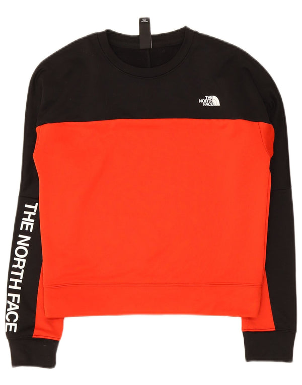 The North Face Damen Crop Sweatshirt Pullover UK 6 XS Schwarz Farbblock