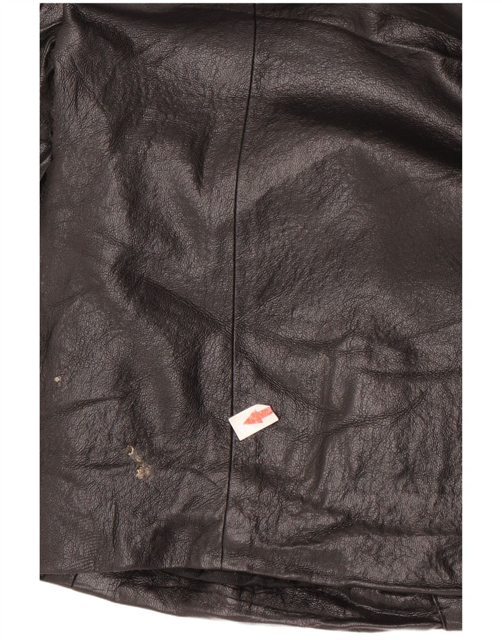 Giacca blazer da donna in ecopelle a 1 bottone Zara UK 14 media nera