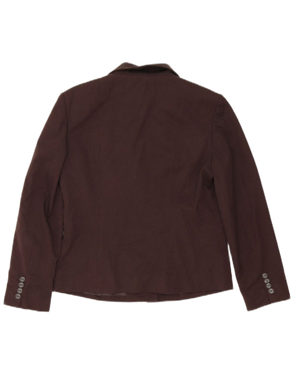 Chaps Veste blazer à 5 boutons pour femme US 10 Large Marron Polyester