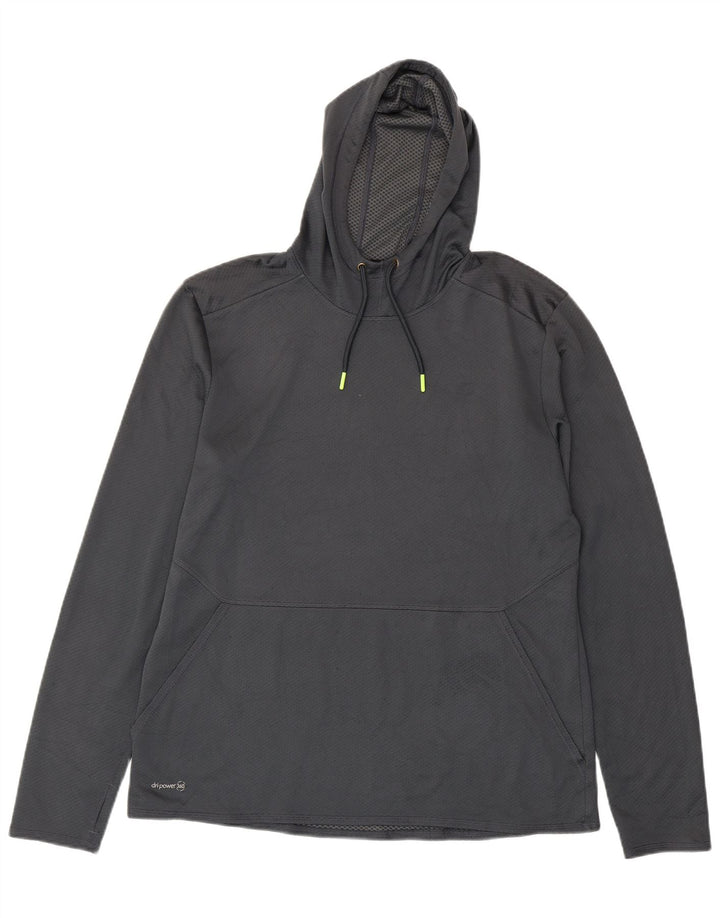 Russell Athletic Mens Dri-Power Hoodie Jumper Large Grey Polyester