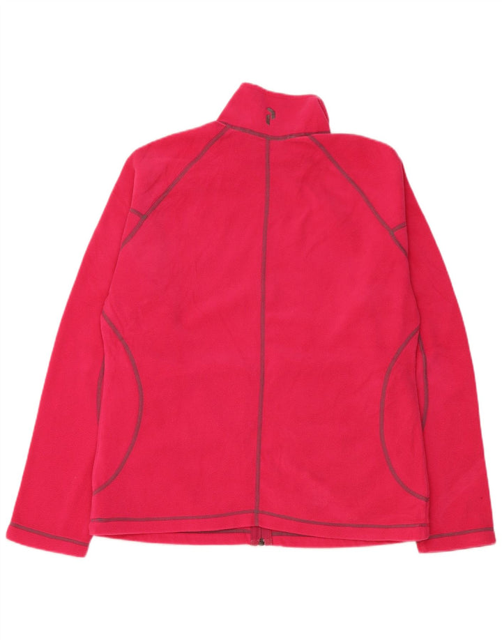 PEAK PERFORMANCE Womens Graphic Fleece Jacket UK 18 XL Pink Polyester