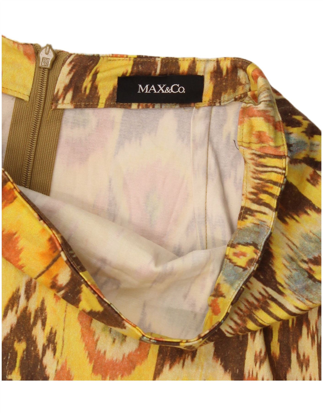 Max & Co. Damen A-Linienrock W26 Small Gelb Ikat