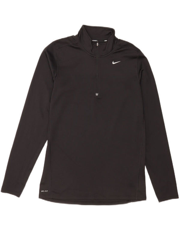 Nike Mens Running Zip Neck Top Long Sleeve Medium Black Polyester