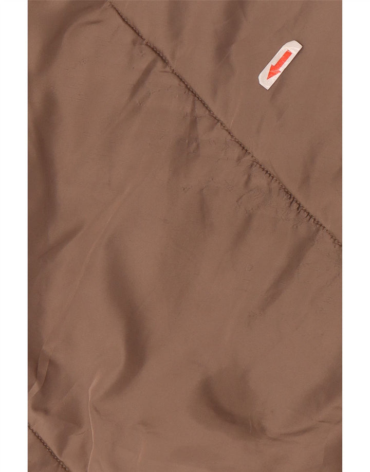 Zara Dame Hætte Oversized Polstret Frakke UK 18 XL Brun Polyester