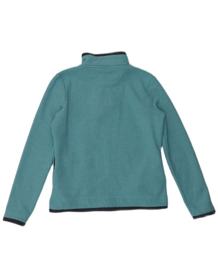 Maglione in pile da donna con collo e zip Weird Fish UK 12 Poliestere blu medio