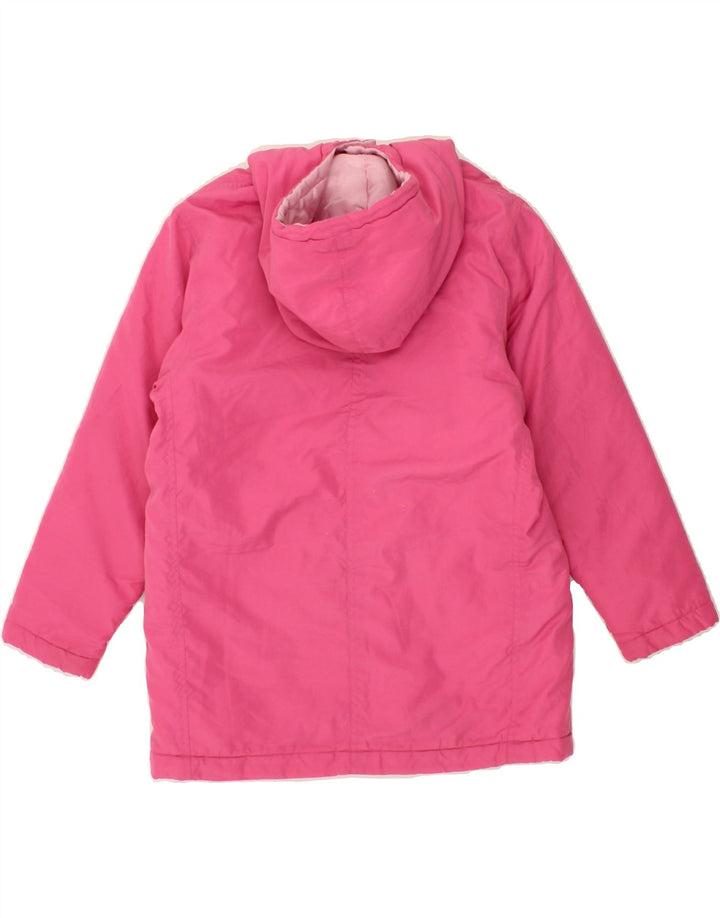 REEBOK Girls Hooded Padded Jacket 7-8 Years Pink Polyester Vintage Reebok and Second-Hand Reebok from Messina Hembry 