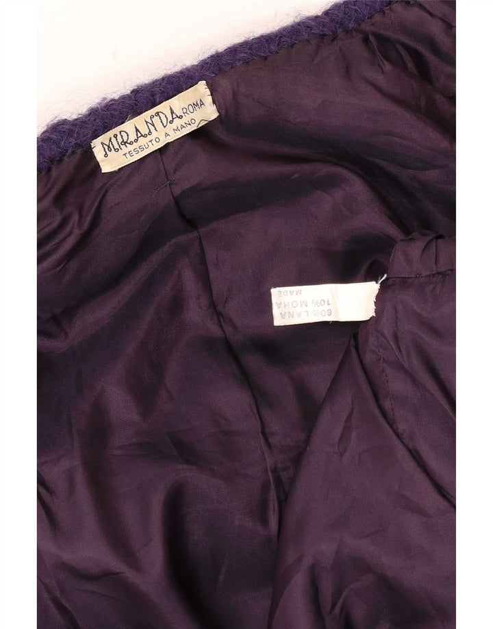 Vintage Womens Blazer Jacket UK 18 XL Purple Check Wool