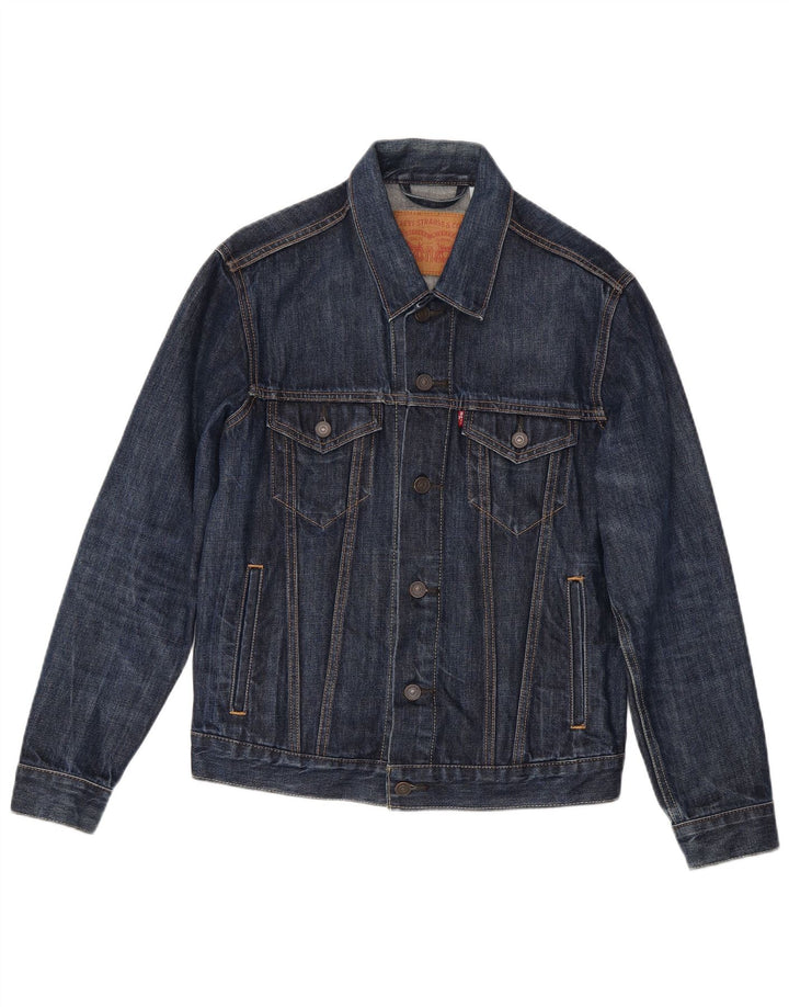 Levi's Mens Denim Jacket UK 36 Small Navy Blue Cotton