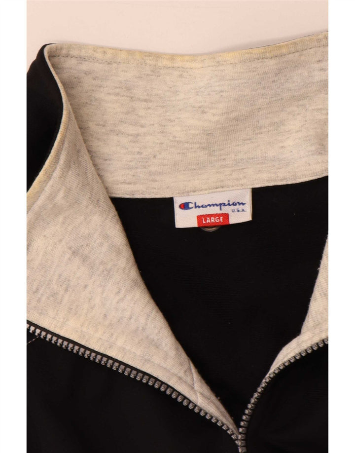 Champion Mens Graphic Tracksuit Top Jacket Large Black Colourblock