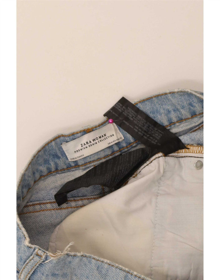 Zara Womens Distressed Mini Denim Skirt Medium W28 Blue Cotton