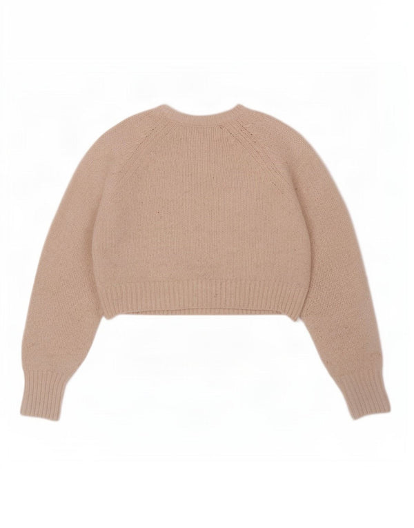 Hollister Womens Crop Oversized Boat Neck Jumper Sweater UK 6 XS Off White