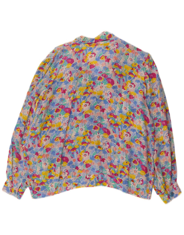 Vintage mujer camisa blusa Reino Unido 18 XL multicolor floral