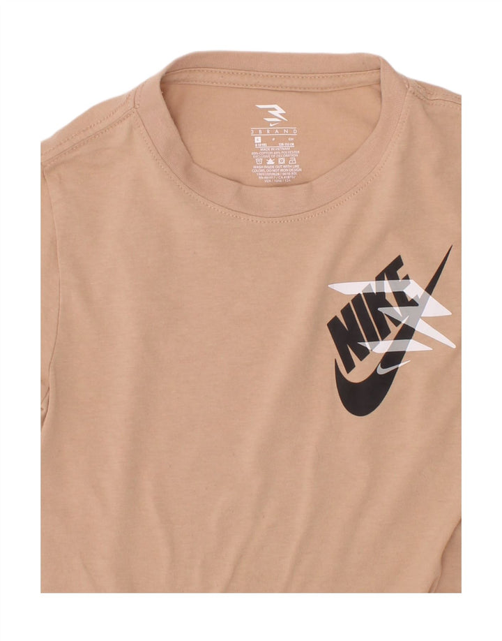 Nike Boys Graphic T-Shirt Top 8-9 Years Small Beige