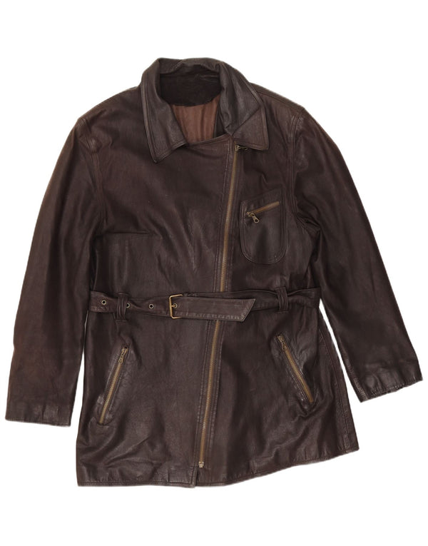 Alta Moda Firenze Damen Lederjacke IT 46 Großes braunes Leder
