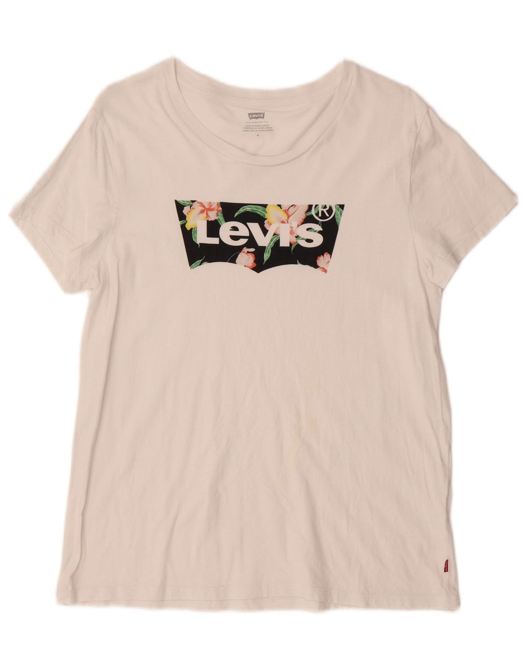 LEVI'S Womens Graphic T-Shirt Top UK 14 Medium White