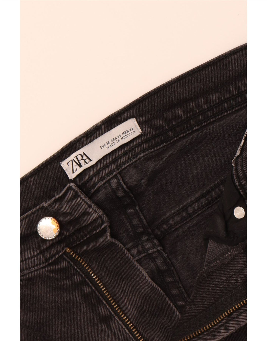 ZARA Mens Distressed Slim Jeans W40 L27 Black Vintage Zara and Second-Hand Zara from Messina Hembry 